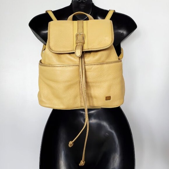The Sak Yellow Pebble Leather Backpack Purse Cottagecore Urban Chic - Picture 1 of 12